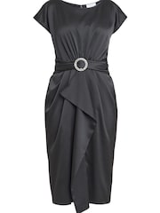 Gina Bacconi Pelia Crepe Black Dress With Satin Lining - Image 5 of 5