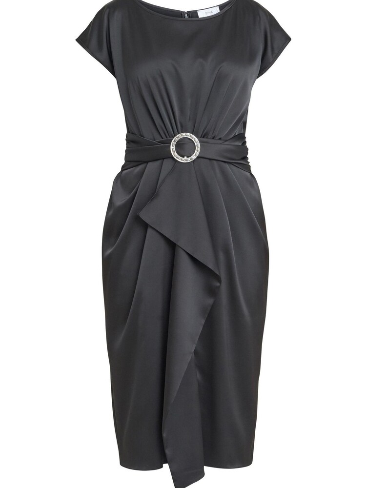 Gina Bacconi Pelia Crepe Black Dress With Satin Lining - Image 5 of 5