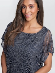Gina Bacconi Natural Arleen Long Blouson Fringe Hem Dress - Image 4 of 5