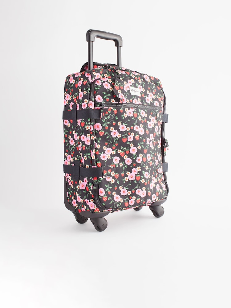 Cath Kidston Black Floral Print 4 Wheel Suitcase - Image 1 of 12
