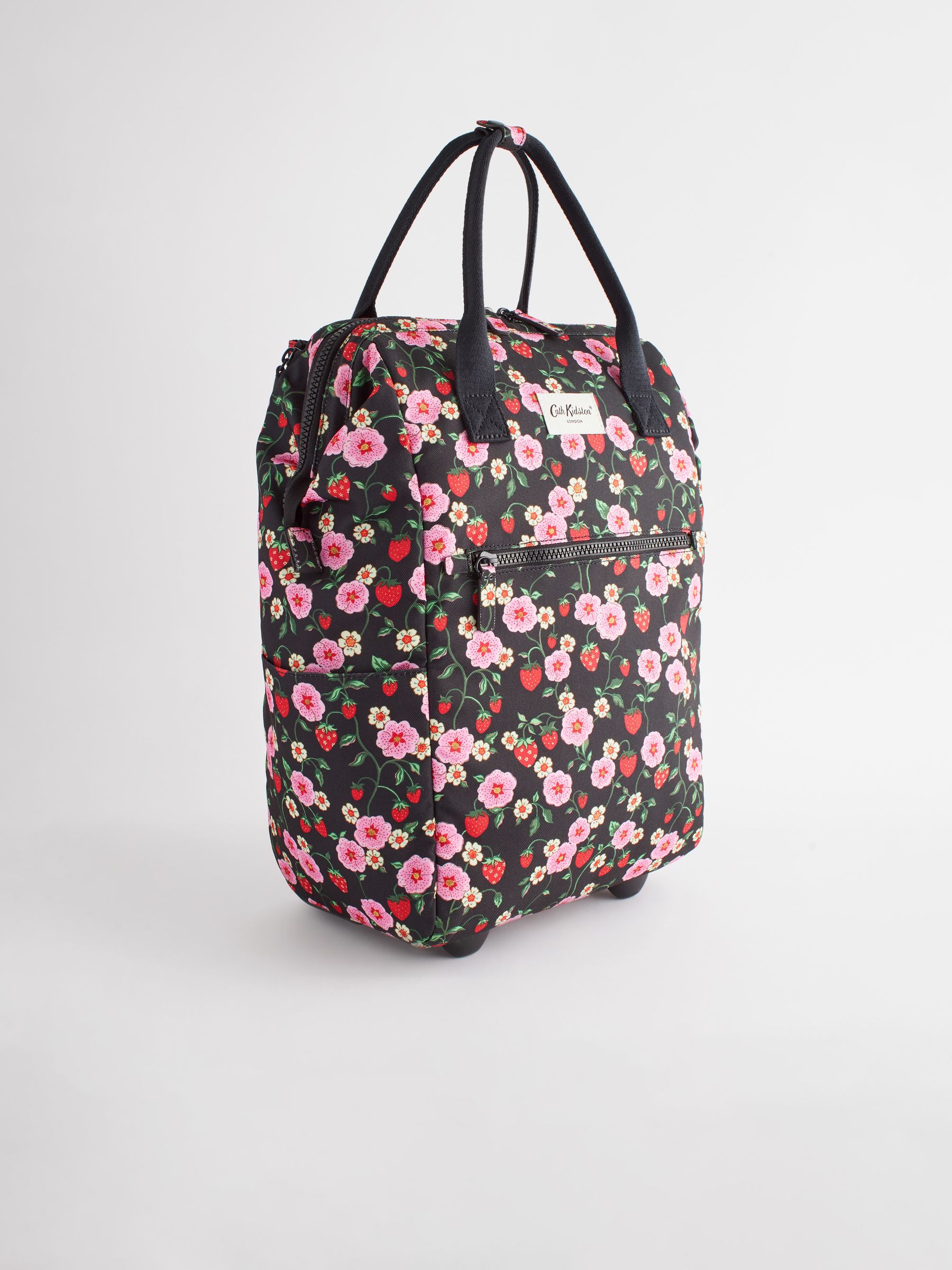 Cath Kidston Black Floral Print Wheeled Duffle Bag