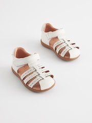 White Standard Fit (F) First Walker Fisherman Sandals - Image 1 of 4