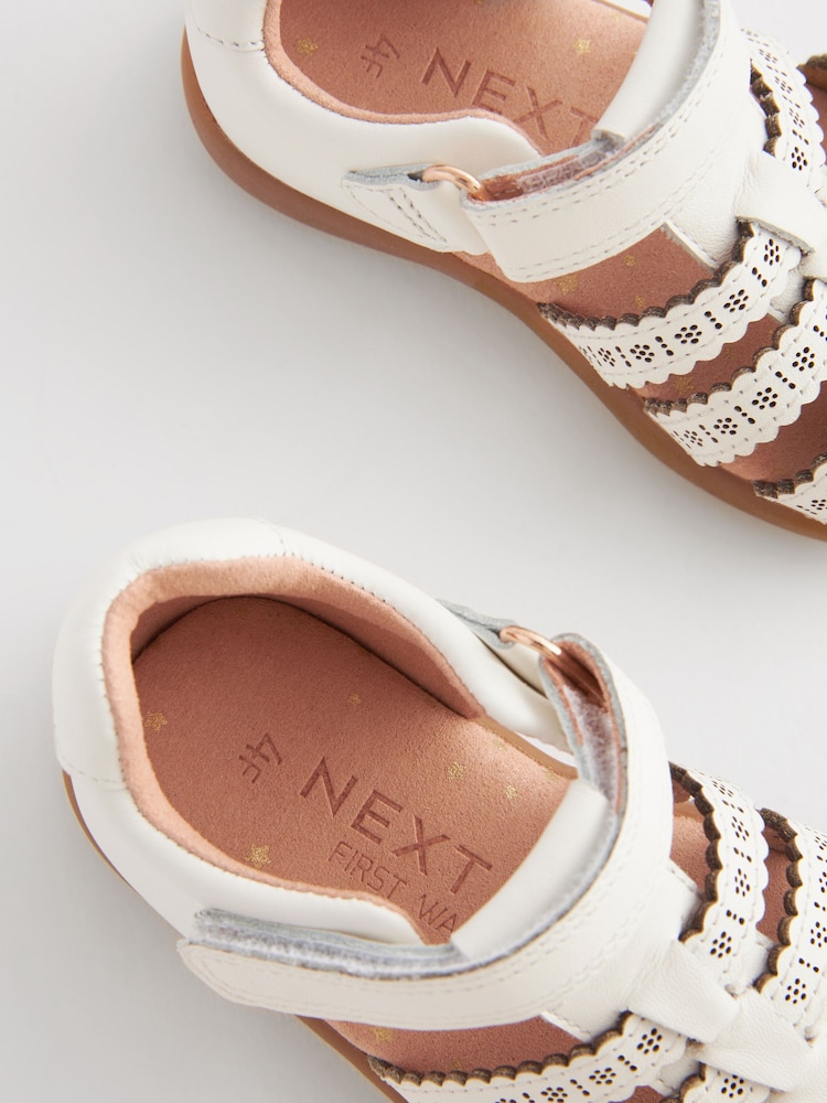 White Standard Fit (F) First Walker Fisherman Sandals - Image 4 of 4