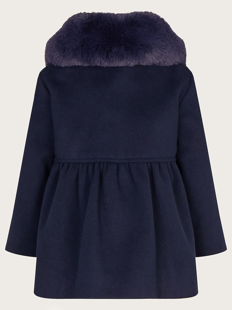 Monsoon Blue Baby Triple Bow Coat - Image 2 of 5