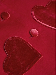 Monsoon Red Baby Heart Velvet Pocket Coat - Image 3 of 3