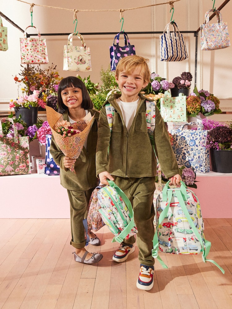 Cath Kidston Mint Green Cars Print Large Backpack - Image 2 of 14 Cath Kidston Mint Green Cars Print Large Backpack - Image 2 of 14