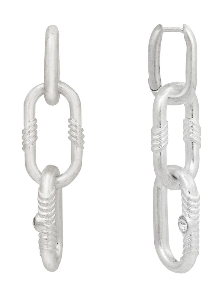Bibi Bijoux Silver Tone 'Courage' Chunky Chain Earrings - Image 1 of 3