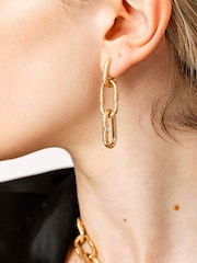 Bibi Bijoux Gold Tone 'Courage' Chunky Chain Earrings - Image 3 of 3