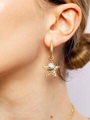Bibi Bijoux Gold Tone Starburst Interchangeable Hoop Earrings - Image 2 of 3