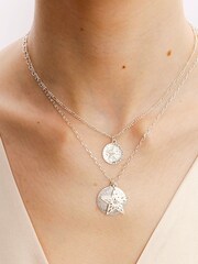 Bibi Bijoux Silver Tone Starburst Layered Necklace - Image 5 of 5