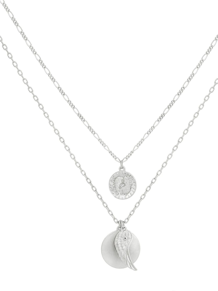 Bibi Bijoux Silver Tone Serenity Layered Charm Necklace - Image 2 of 4