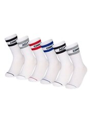 Converse White Basic Wordmark Crew Socks 6 Pack - Image 1 of 5