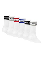 Converse White Basic Wordmark Crew Socks 6 Pack - Image 3 of 5