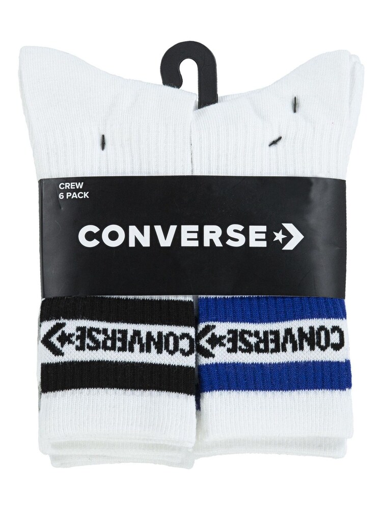 Converse White Basic Wordmark Crew Socks 6 Pack - Image 5 of 5