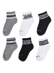Converse Grey Chn Basic Wordmark Quarter Socks 6Pk - Image 1 of 2