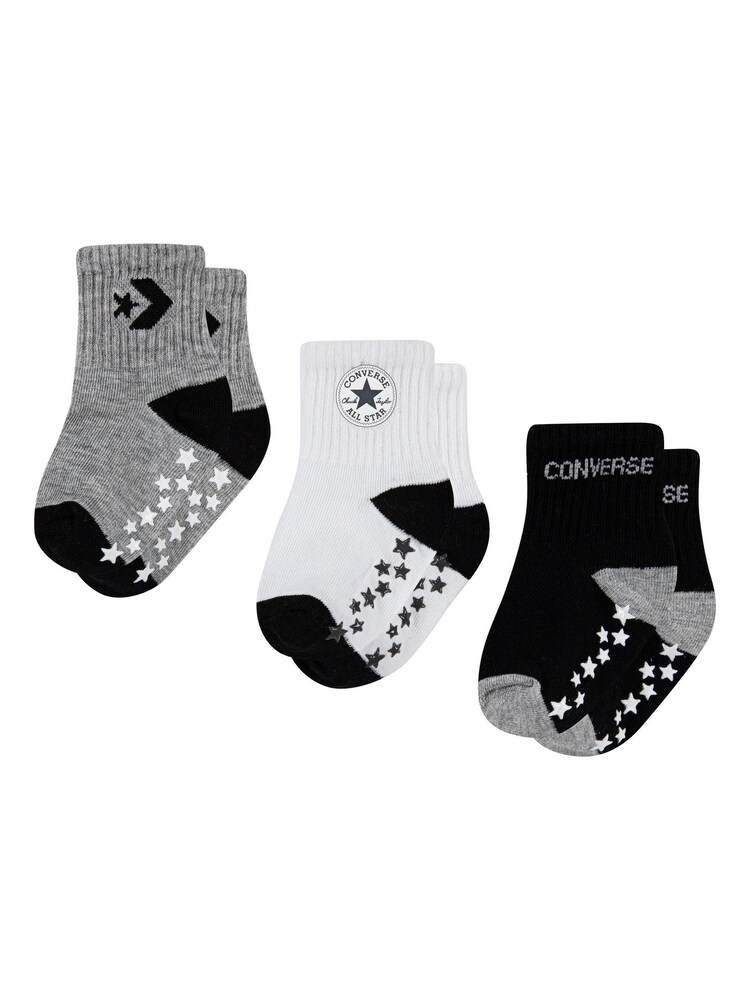 Converse Black Star Gripper Socks 3 Pack - Image 1 of 3