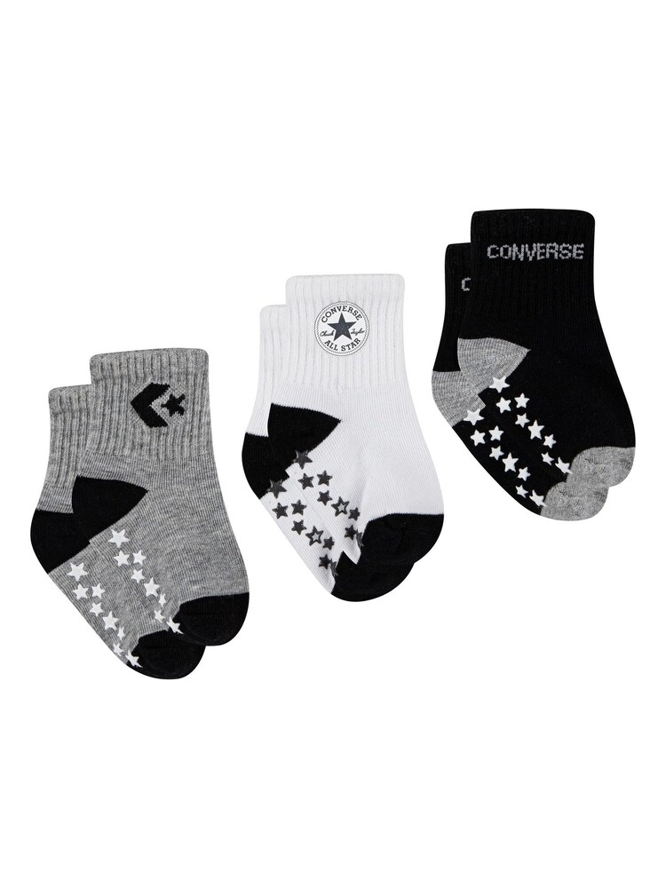 Converse Black Star Gripper Socks 3 Pack - Image 2 of 3