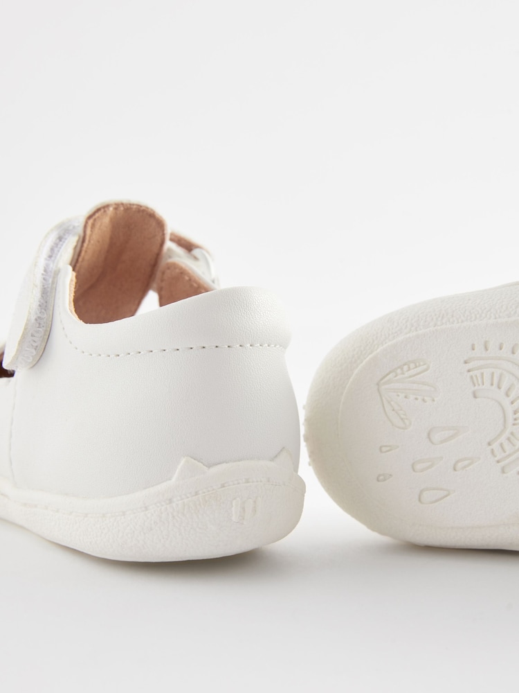 White Wide Fit (G) Crawler T-Bar Shoes - Image 5 of 5