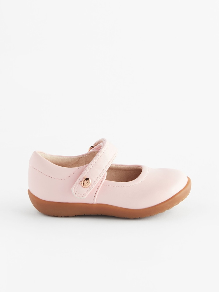 Pink Wide Fit (G) First Walker Mary Jane Shoes - Image 2 of 6
