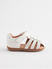 White Wide Fit (G) First Walker Fisherman Sandals - Image 2 of 5