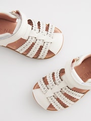 White Wide Fit (G) First Walker Fisherman Sandals - Image 3 of 5