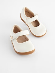 White Wide Fit (G) First Walker Mary Jane Shoes - Image 1 of 5