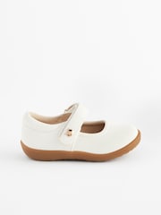 White Wide Fit (G) First Walker Mary Jane Shoes - Image 2 of 5