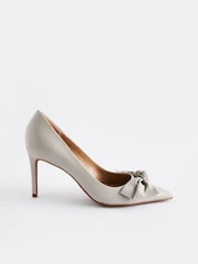 Bone Neutral Forever Comfort® Leather Bow Mid Court Shoes - Image 4 of 8