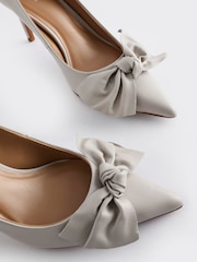 Bone Neutral Forever Comfort® Leather Bow Mid Court Shoes - Image 5 of 8