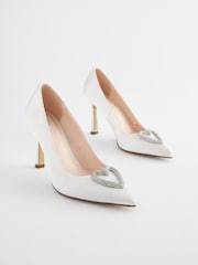 Ivory Forever Comfort® Wedding Heart Trim Court Bridal Shoes - Image 6 of 10