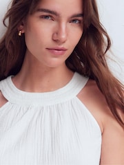 Boden White Halter-Neck Double Cloth Top - Image 2 of 6