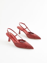 Red Forever Comfort® Point Toe Slingback Heels - Image 3 of 8