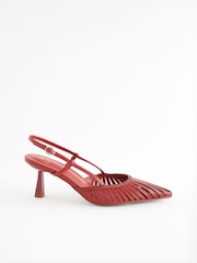 Red Forever Comfort® Point Toe Slingback Heels - Image 4 of 8