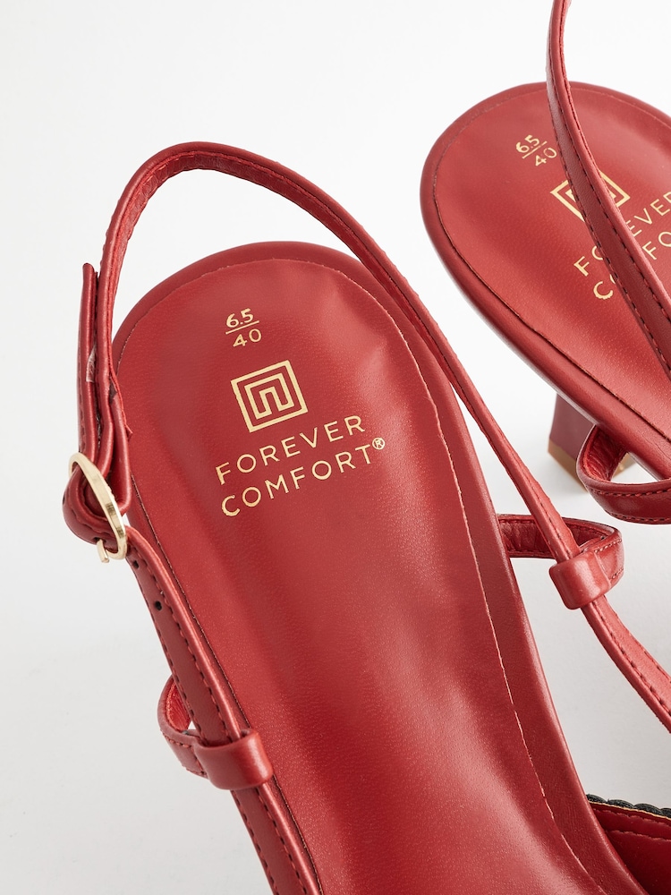 Red Forever Comfort® Point Toe Slingback Heels - Image 8 of 8