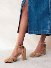 Brown Forever Comfort® Cut-Out Block Heel Shoes - Image 1 of 7