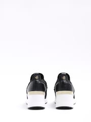 River Island Black Chain Strap Wedges Trainers - Image 4 of 6