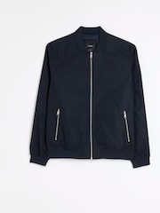 River Island Blue Cotton Bomber Jacket - Image 5 of 6
