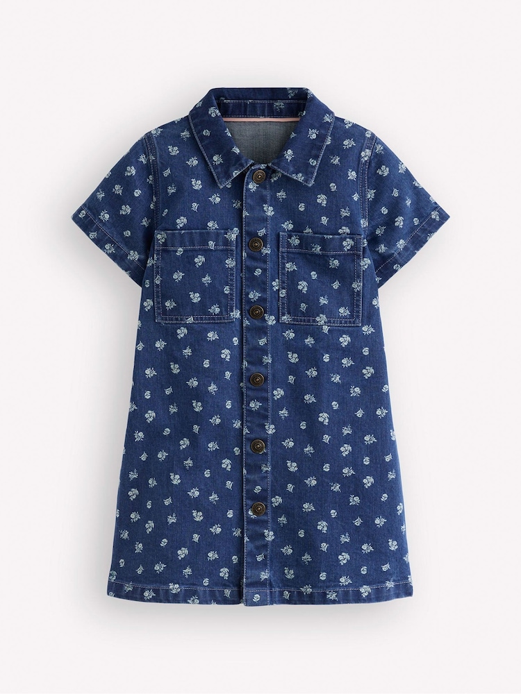 Boden Blue Denim Shirt Dress - Image 1 of 3