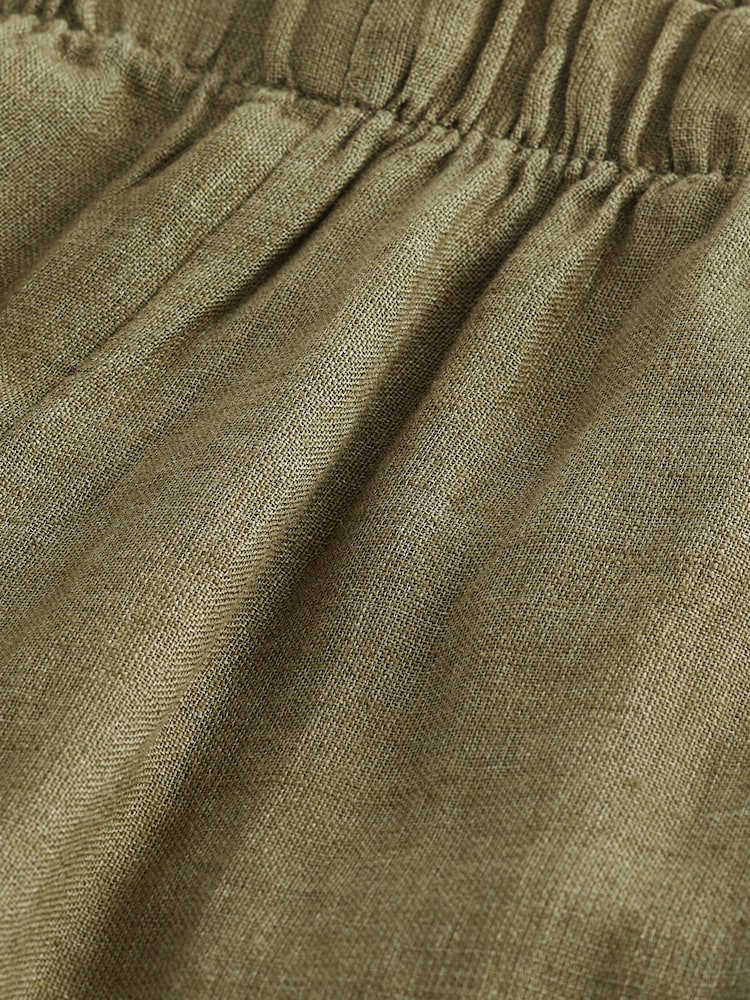 Vert kaki - Pantalon large 100% lin Premium - Image 10 of 10