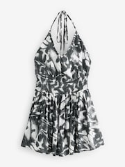 Black/White Halter Summer Skort Dress - Image 6 of 7