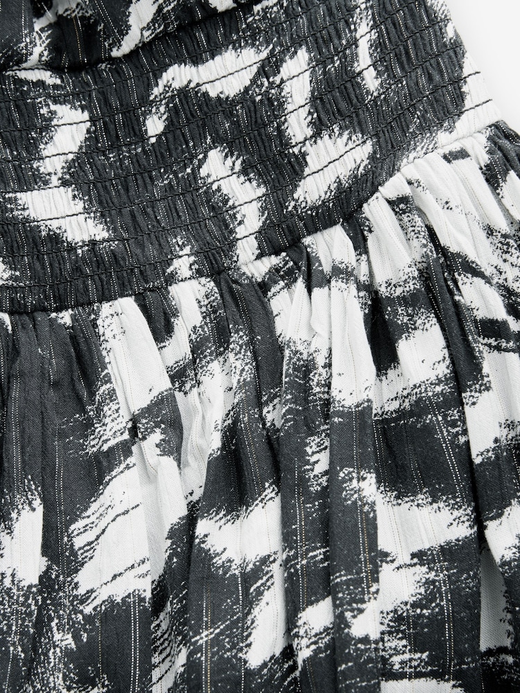Black/White Halter Summer Skort Dress - Image 7 of 7