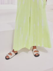 Lime Tie-Dye 100% Cotton Knot Summer Maxi Dress - Image 4 of 8