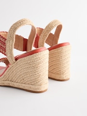 Orange Forever Comfort® Square Toe Weave Wedges - Image 6 of 9