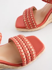 Orange Forever Comfort® Square Toe Weave Wedges - Image 7 of 9