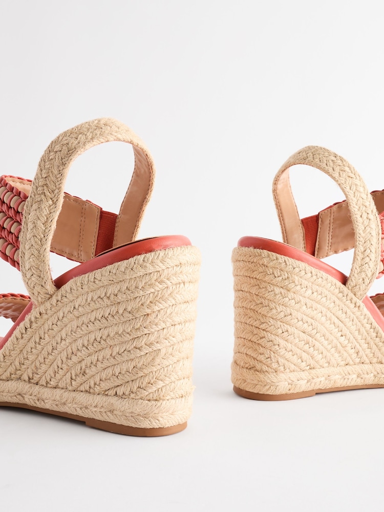 Orange Forever Comfort® Square Toe Weave Wedges - Image 8 of 9