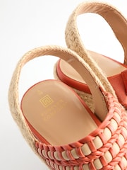 Orange Forever Comfort® Square Toe Weave Wedges - Image 9 of 9