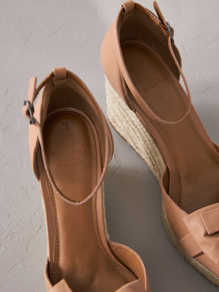 Leather Tan Wedge Shoes Closed Toe Buy Camel Signature Leather