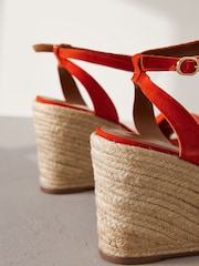 Orange Signature Leather Bow Wedges - Image 5 of 6