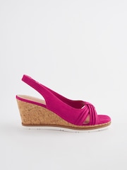 Pink Standard/Wide Fit Forever Comfort® Bow Cork Wedges - Image 2 of 5
