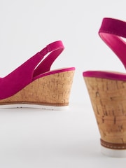 Pink Standard/Wide Fit Forever Comfort® Bow Cork Wedges - Image 3 of 5